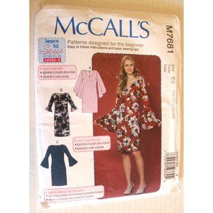 UNCUT MCCALLS M7681 pattern dress awesome sleeves